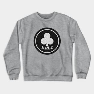 Round ACE Black and White distressed mod Crewneck Sweatshirt